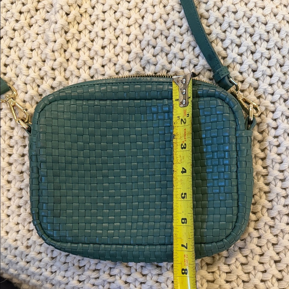 Quince Teal Woven Crossbody Bag - Picture 3 of 4